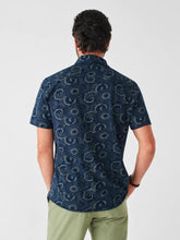 Load image into Gallery viewer, Short-Sleeve Knit Seasons Shirt - Indigo Cream Batik
