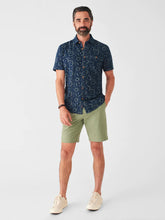 Load image into Gallery viewer, Short-Sleeve Knit Seasons Shirt - Indigo Cream Batik
